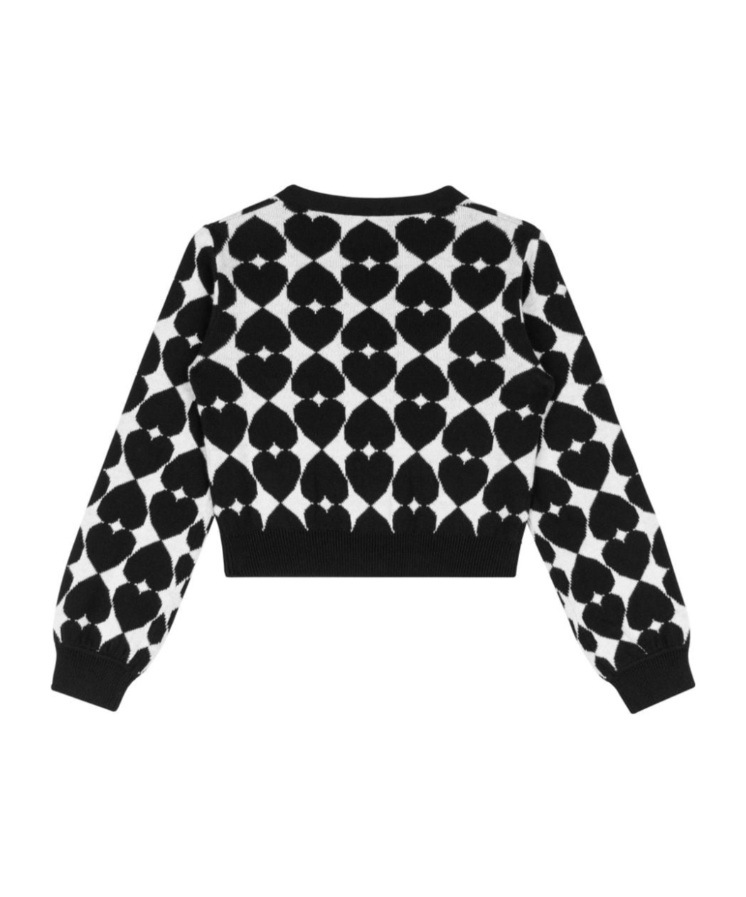 Moschino Heart Embroidery Cardigan In Black