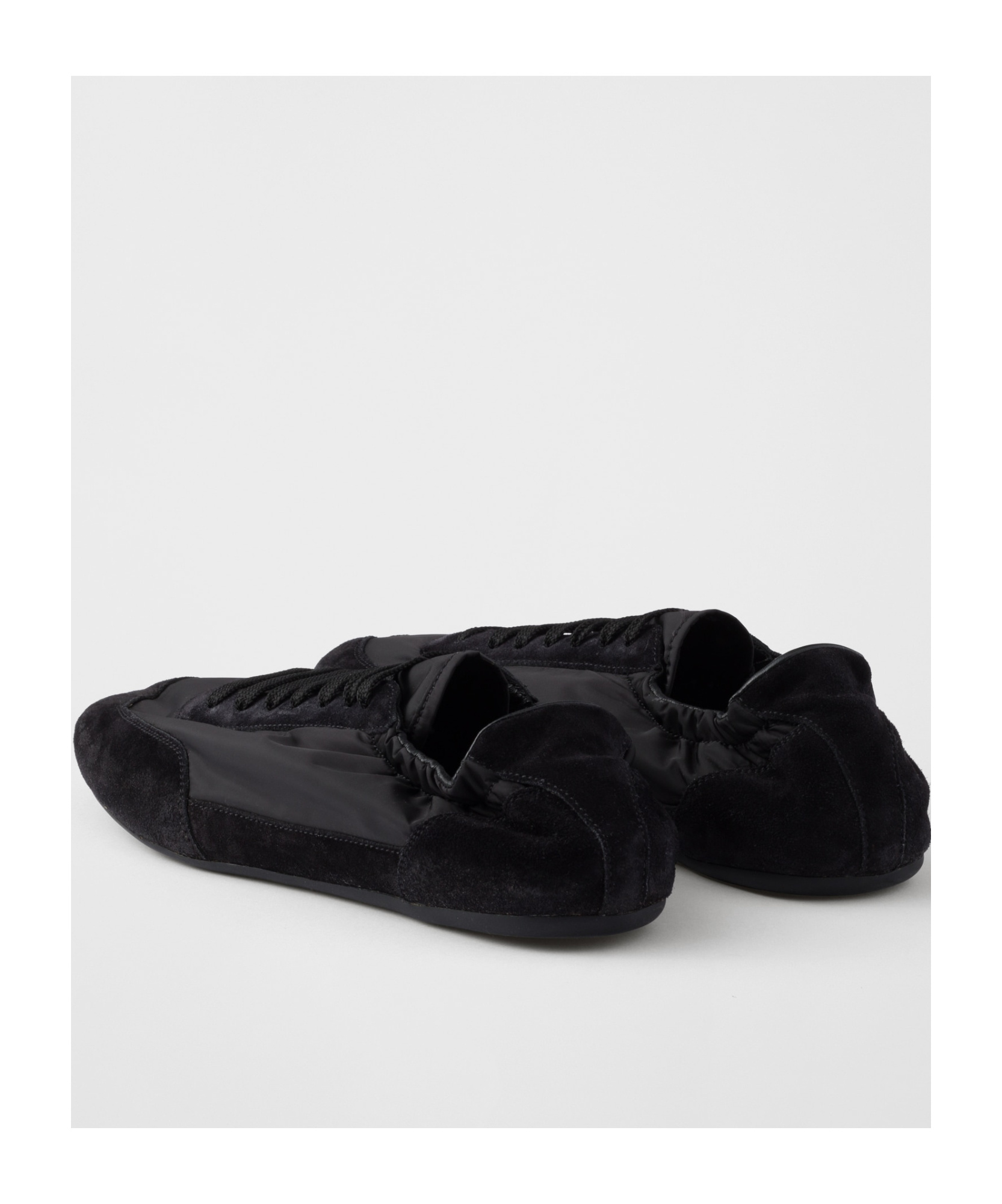 Prada Collapse Sneaker Aus Re-nylon Und Wildleder In Black