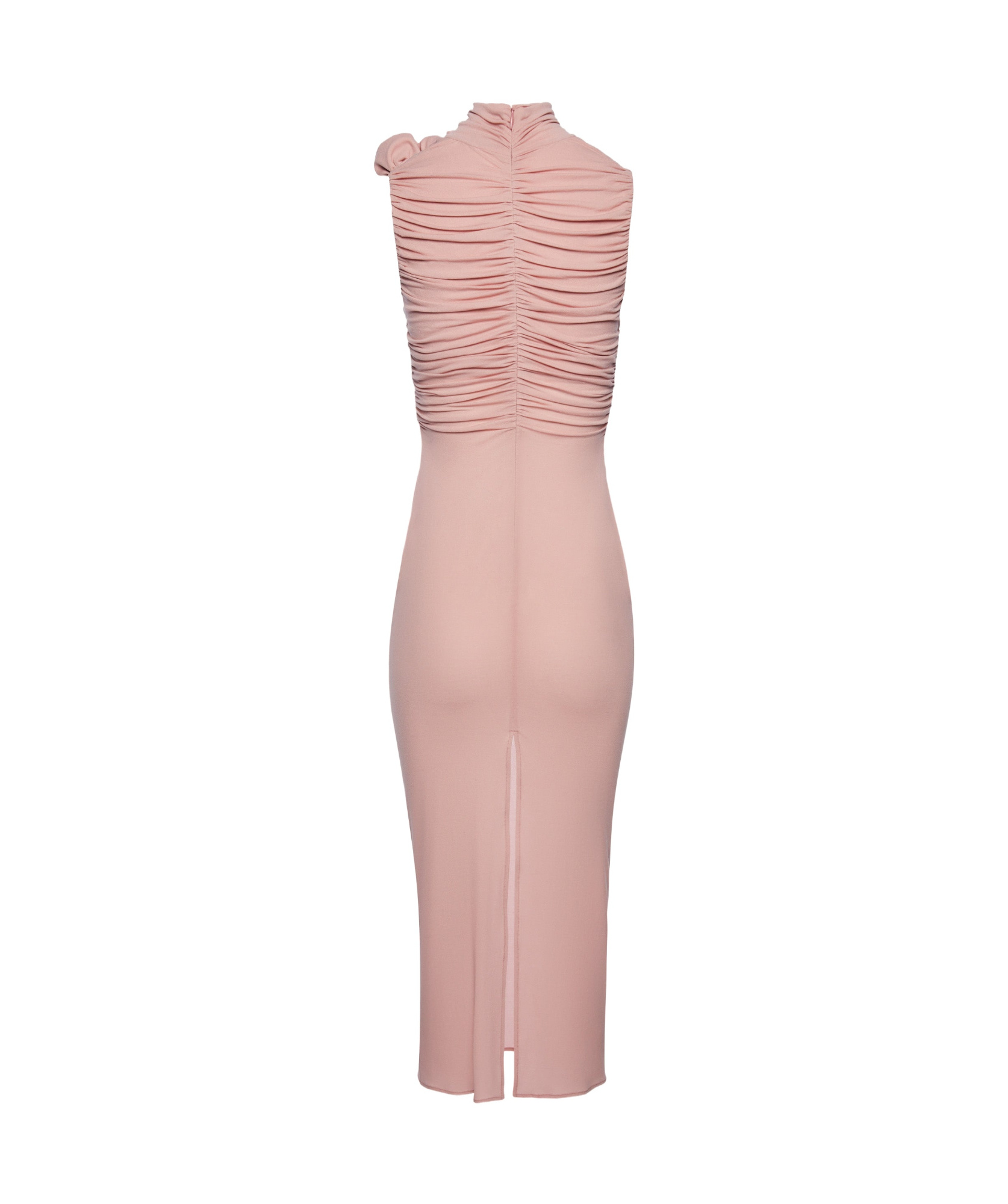 Magda Butrym Rosette Stretch-silk Maxi Dress In Pink