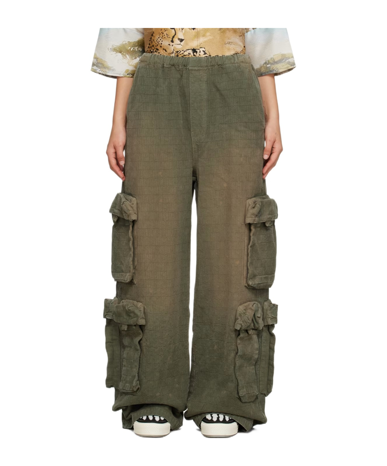 Amiri Khaki Drawstring Trousers In Brown