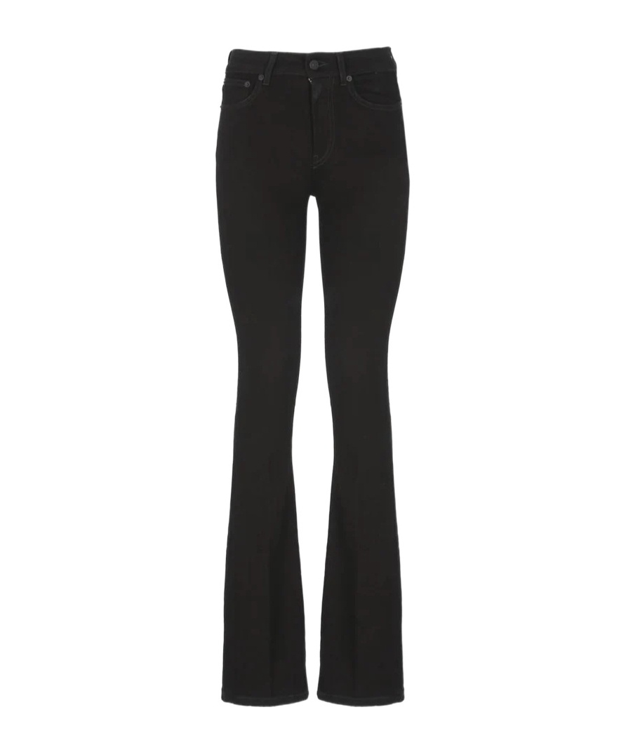Dondup Flared Five-pocket Jeans In Black