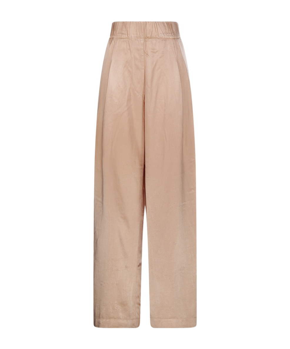 Dries Van Noten Pleated Wide-leg Track Pants In Peach