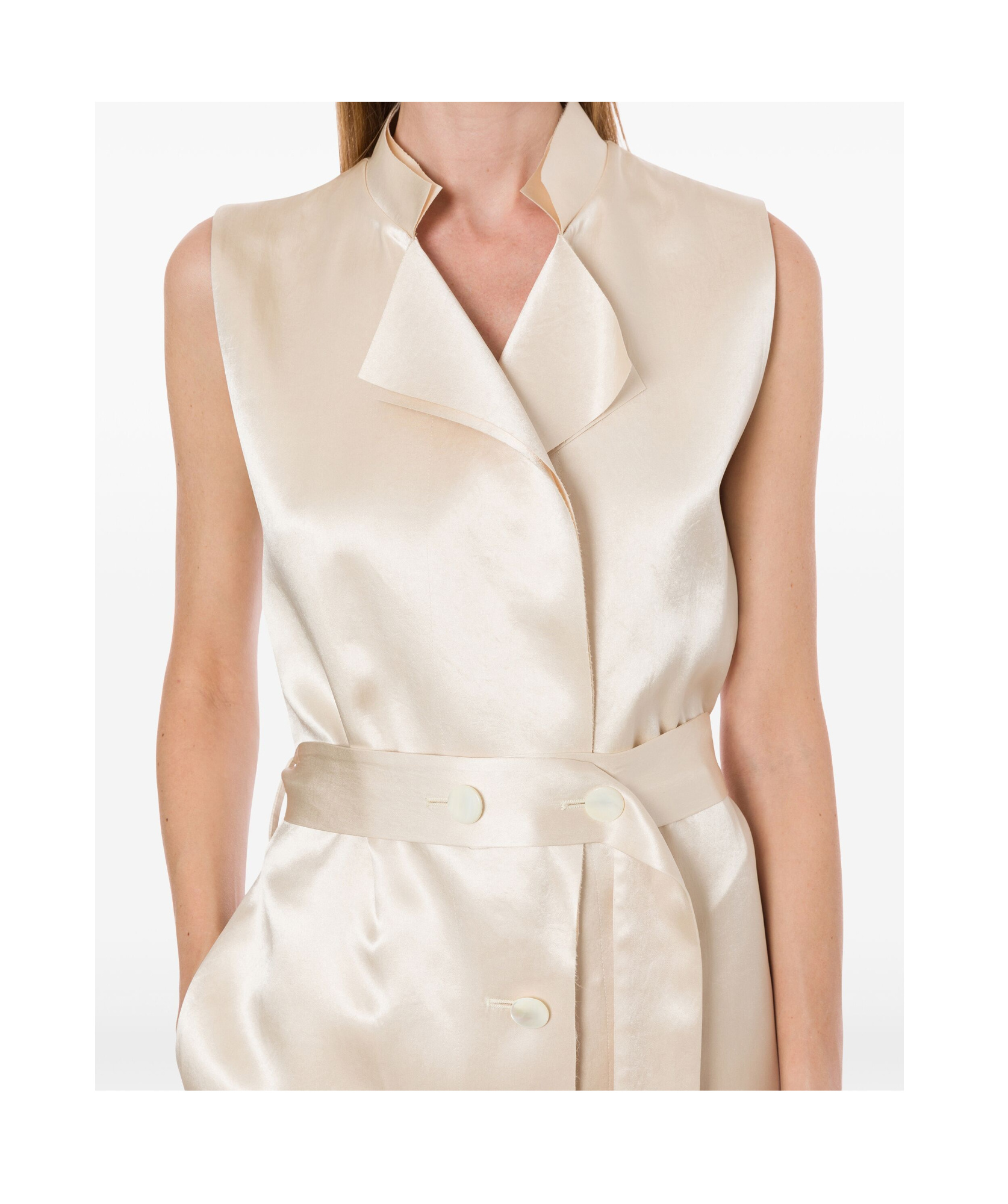 Philosophy Di Lorenzo Serafini Abito Midi Con Bottoni Beige In Nude