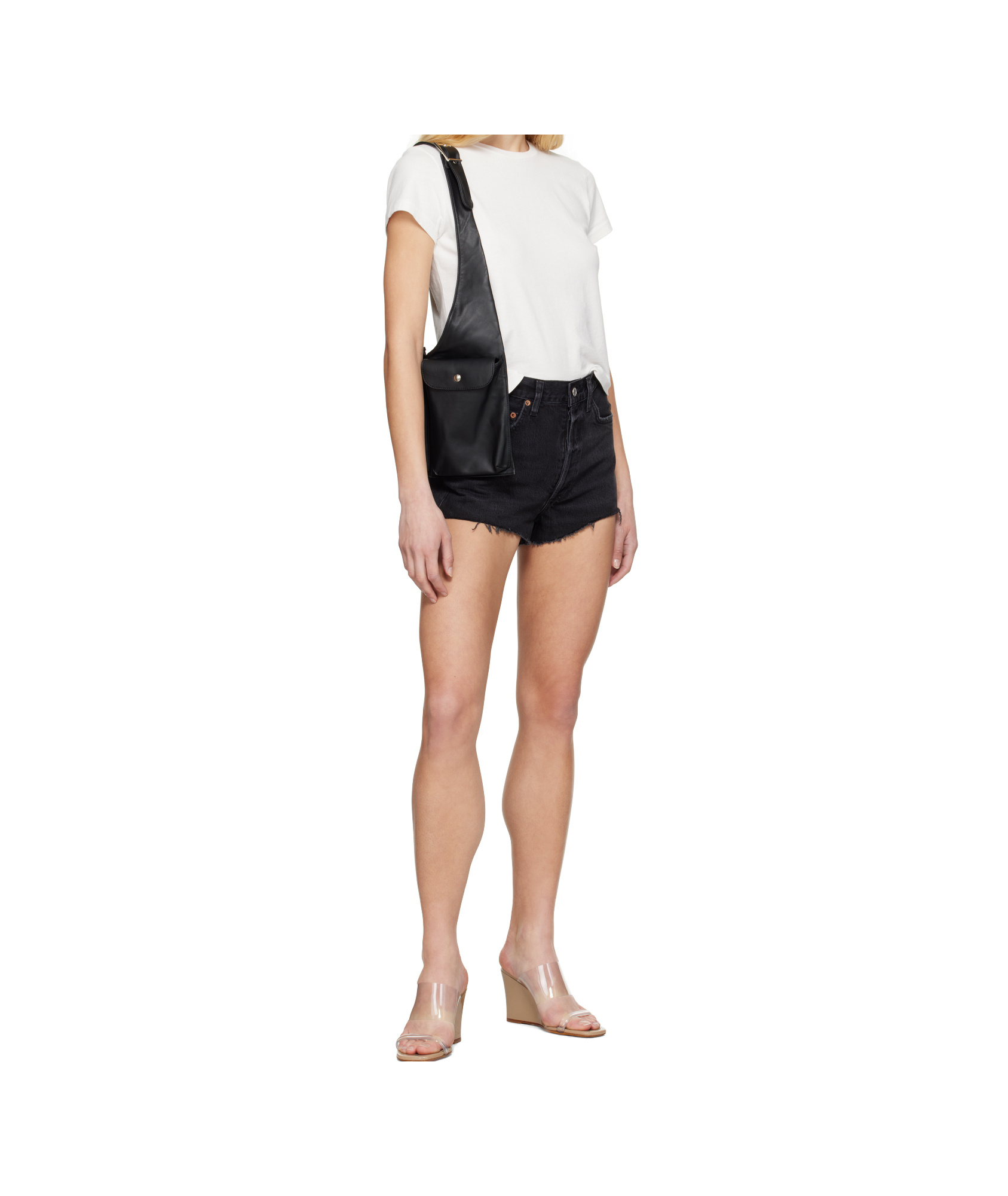 AGOLDE DENIM SHORTS WITH BELT LOOPS