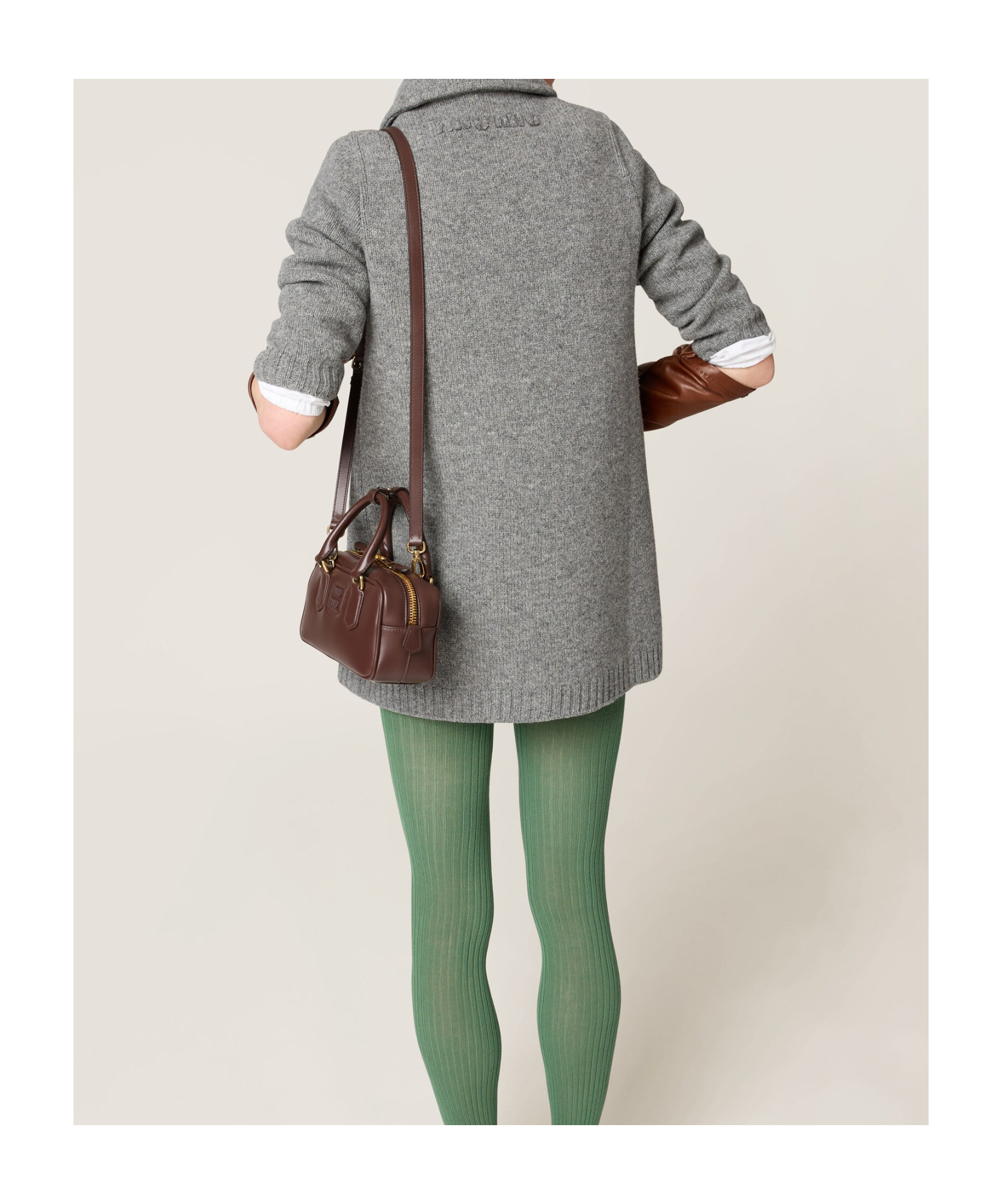 Miu Miu Arcadie Leather Tote Bag In Brown