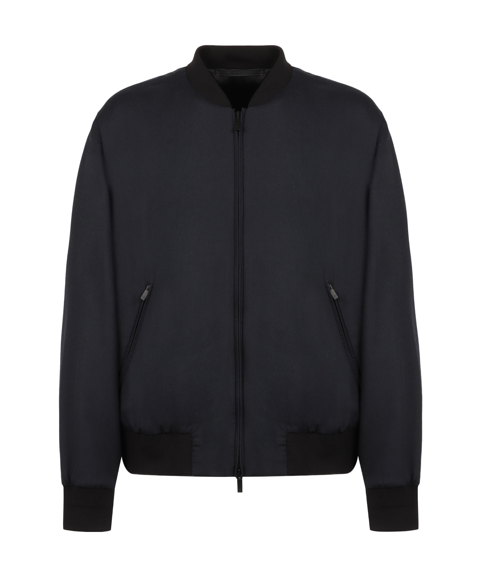 Giorgio Armani Logo-embroidery Cashmere-blend Jacket In Black