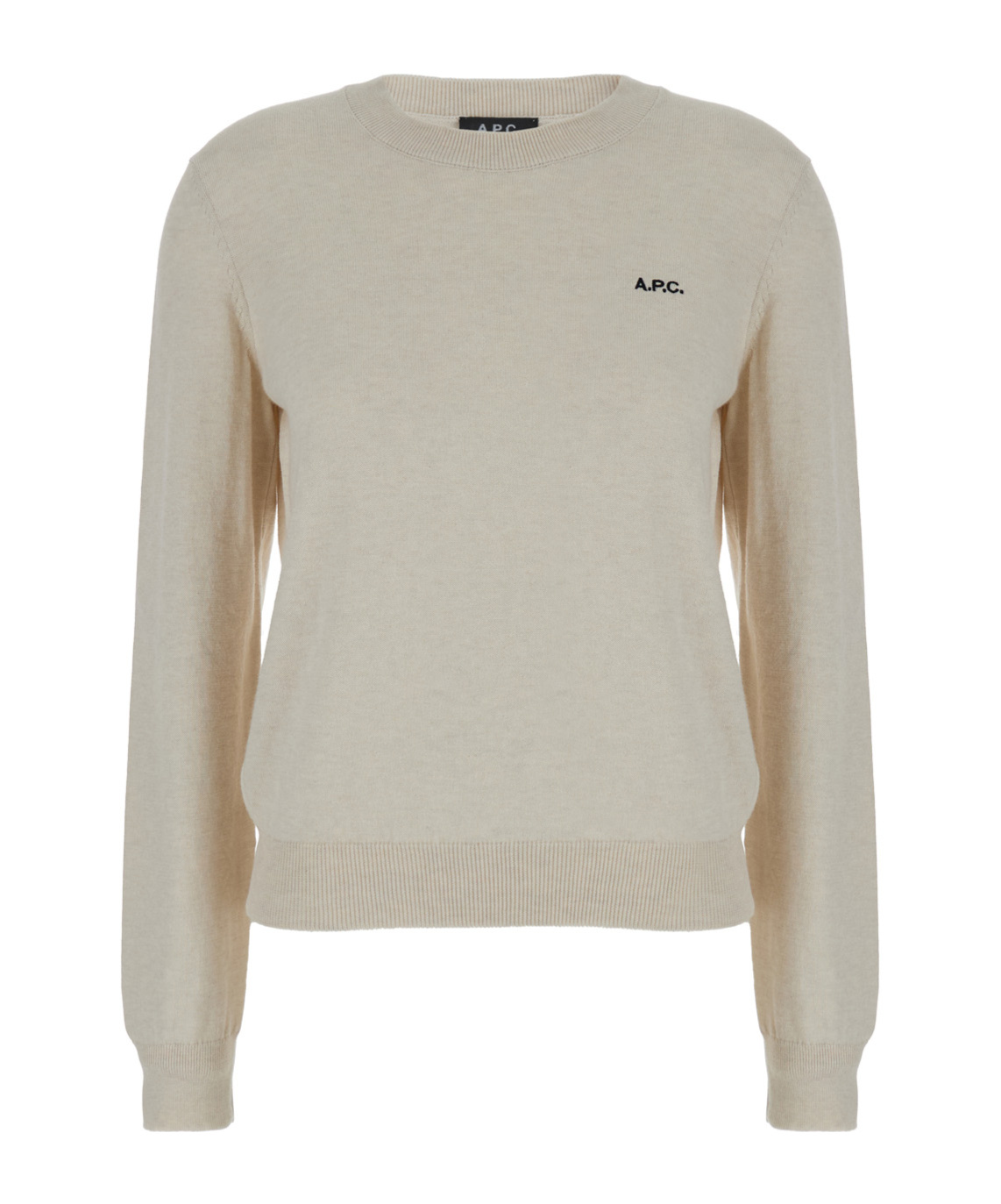 Apc Long-sleeved Round-neck Sweater In Nude