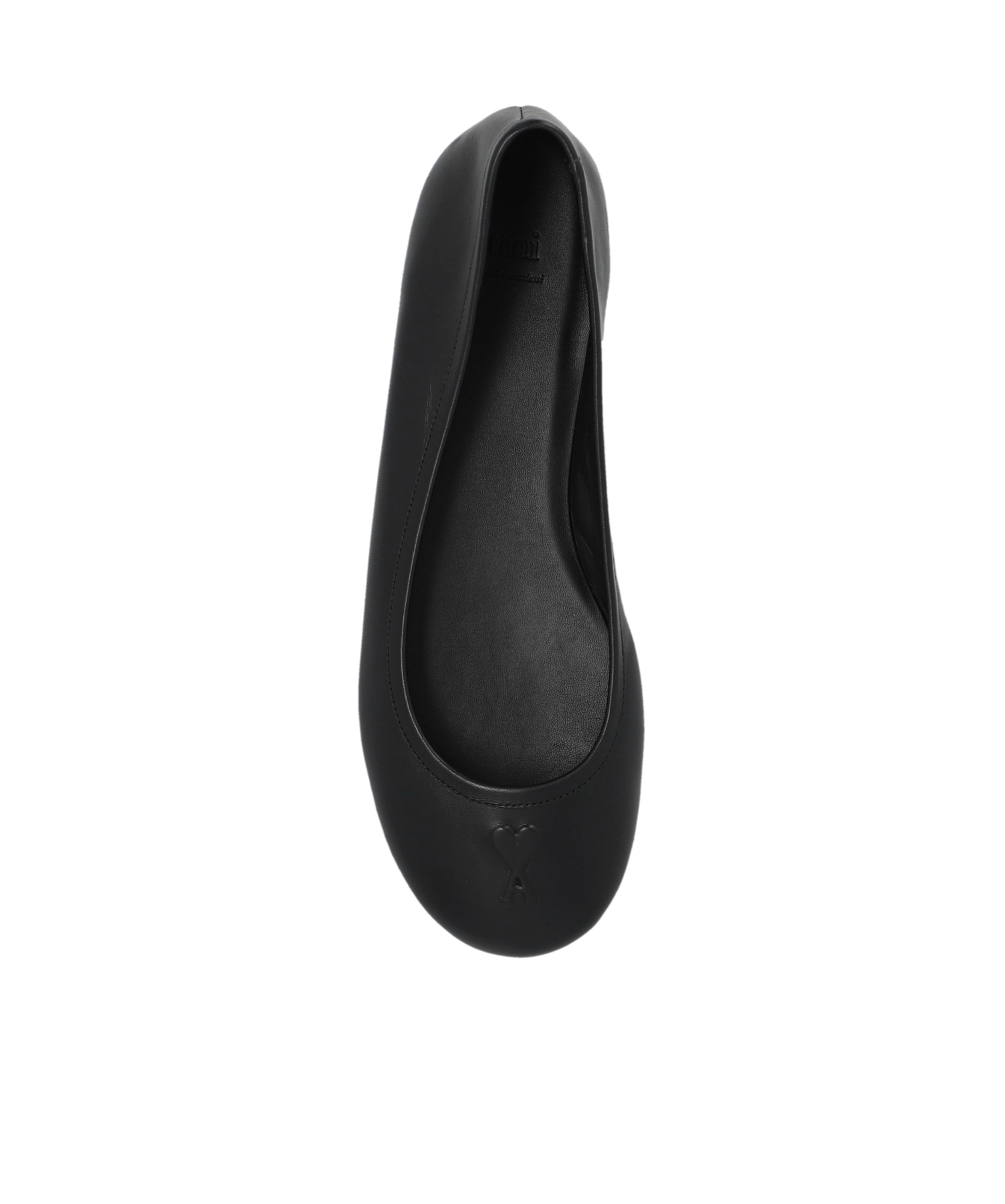 Ami Alexandre Mattiussi Ami Logo Embossed Round-toe Ballet Flats In Black