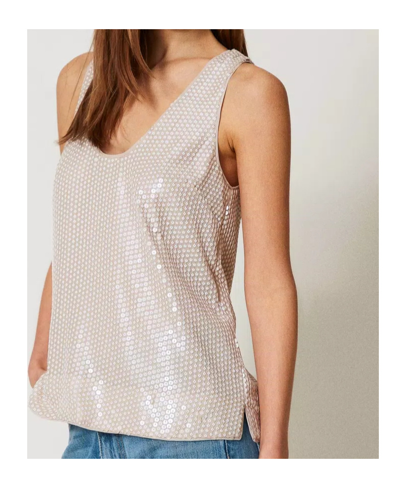 Twinset Top Avec Sequins Brodés