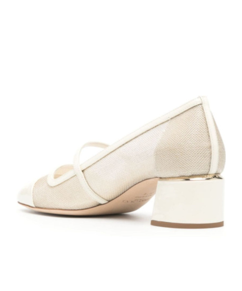 Jimmy Choo 45mm Elisa Mesh Mary Jane Pumps In White