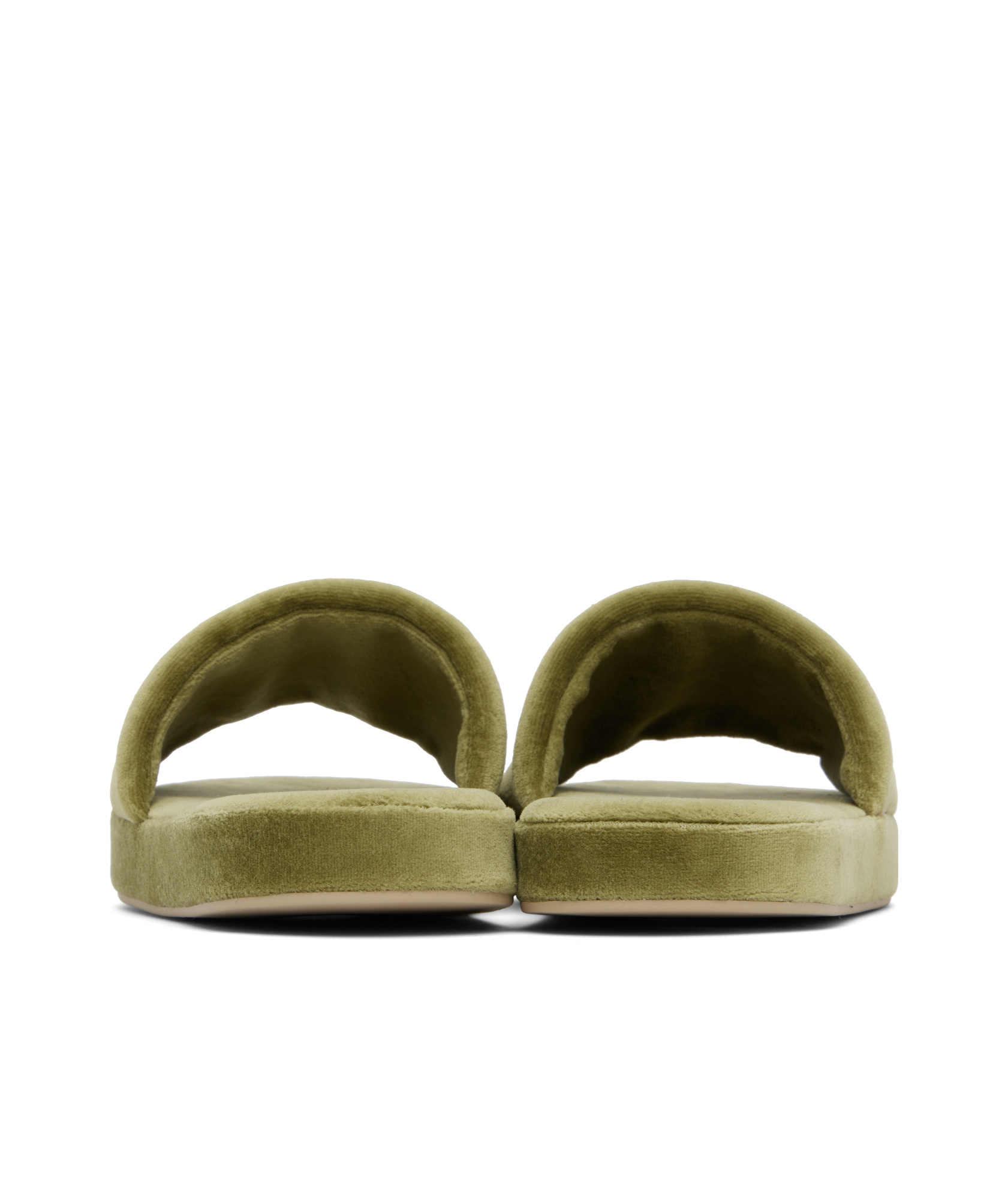 The Row Khaki Pillow Slippers In Green