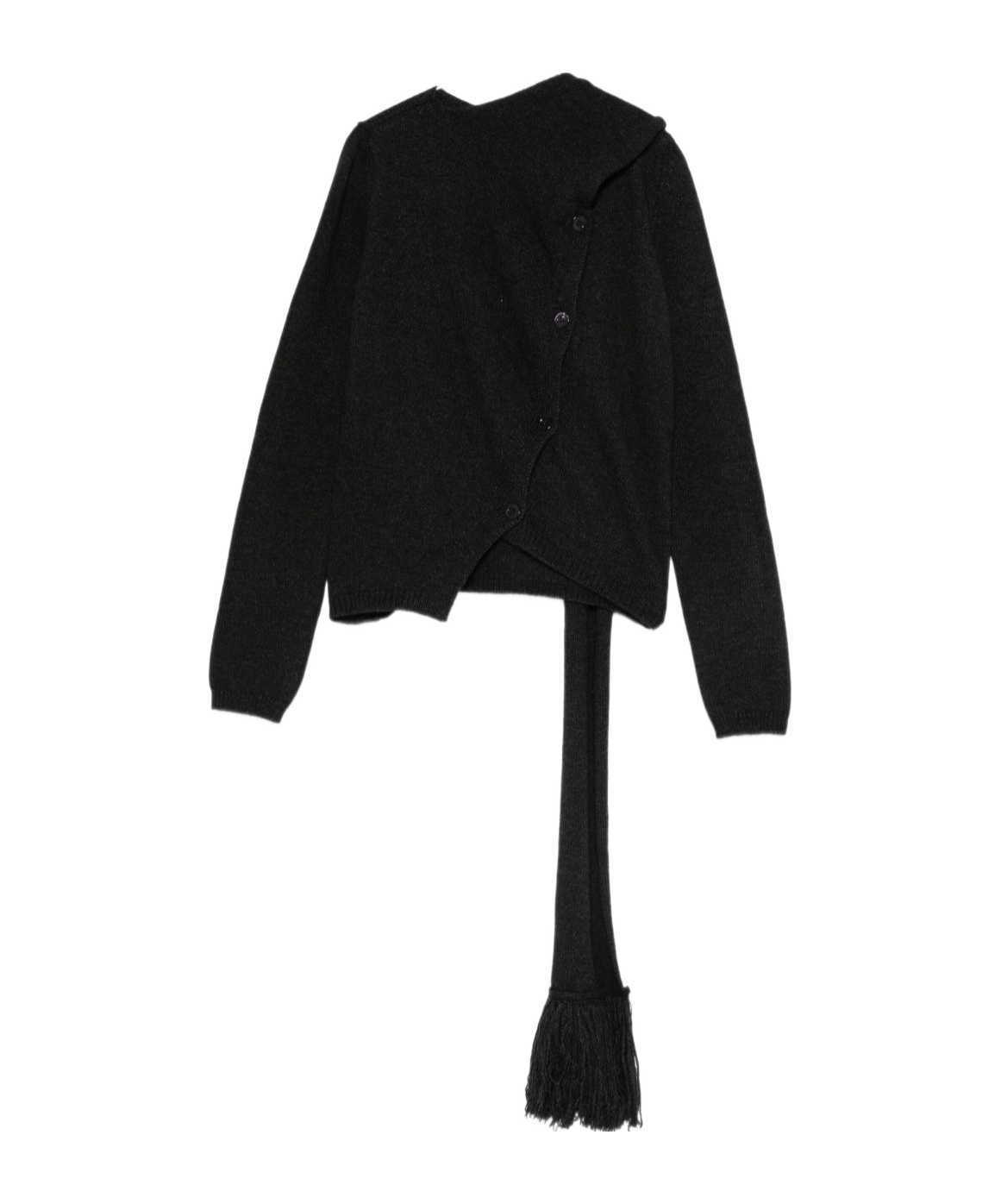 Semicouture Asymmetric Button-down Sweater In Black
