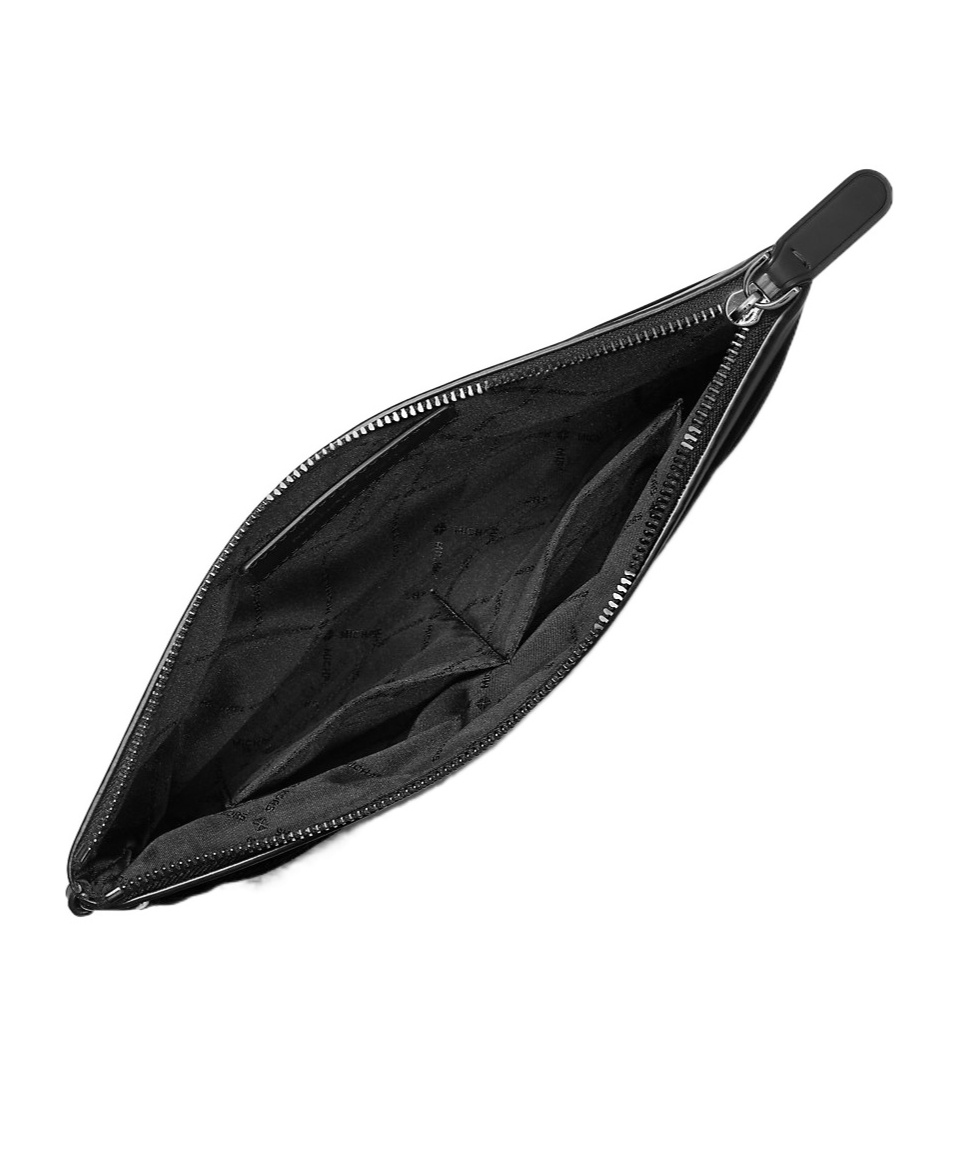Michael Kors Eli Nylon Wristlet In Black