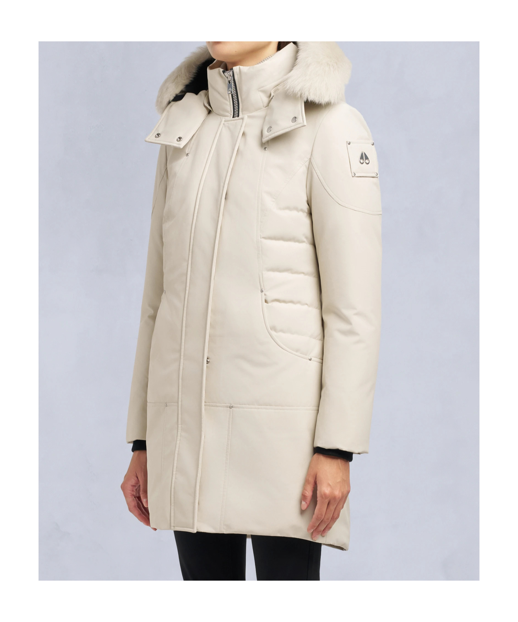 Moose Knuckles Cloud Shearling Parka In White