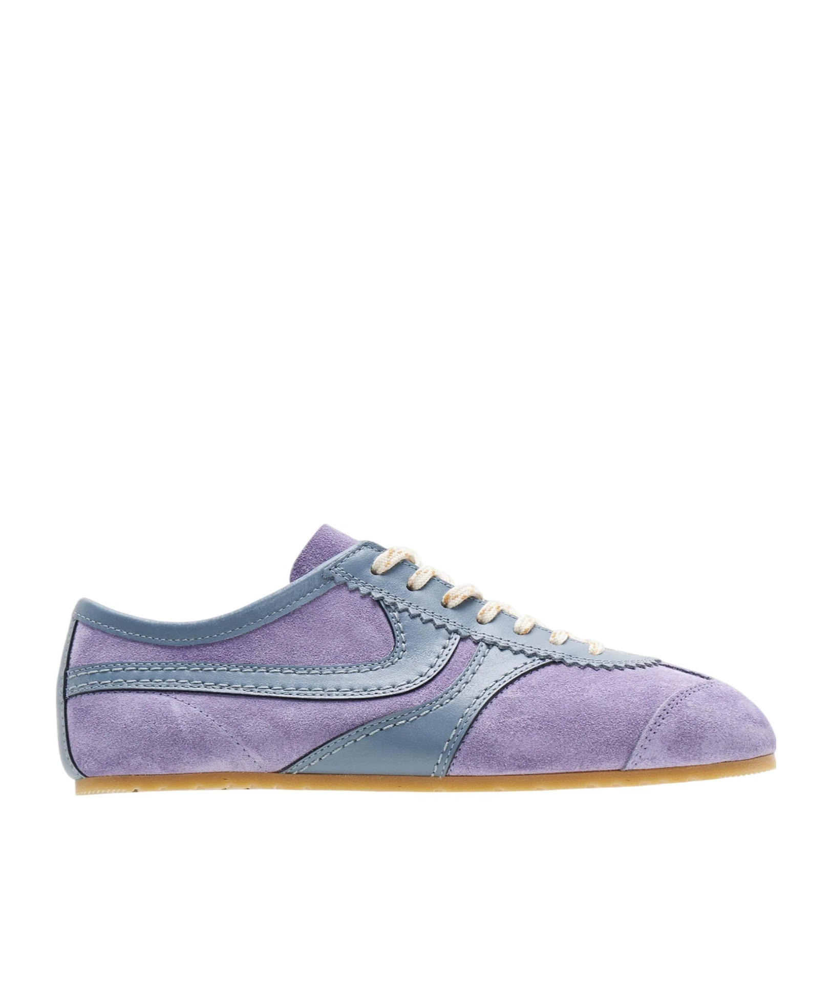 Dries Van Noten Mixed Leather Retro Runner Sneakers In Purple