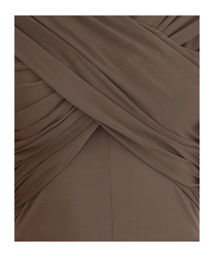 Patou Long Dress Cross Effect In Brown
