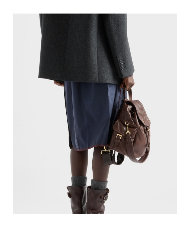 Prada Re-nylon Elasticated Waistband Skirt In Blue