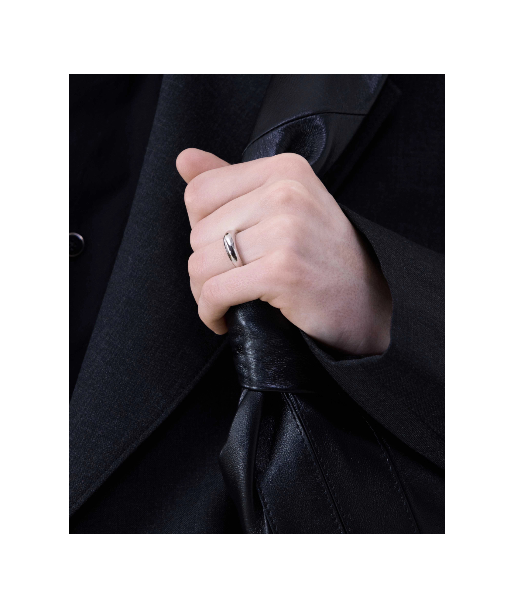 Lemaire Chunky Drop Brass Ring In Silver