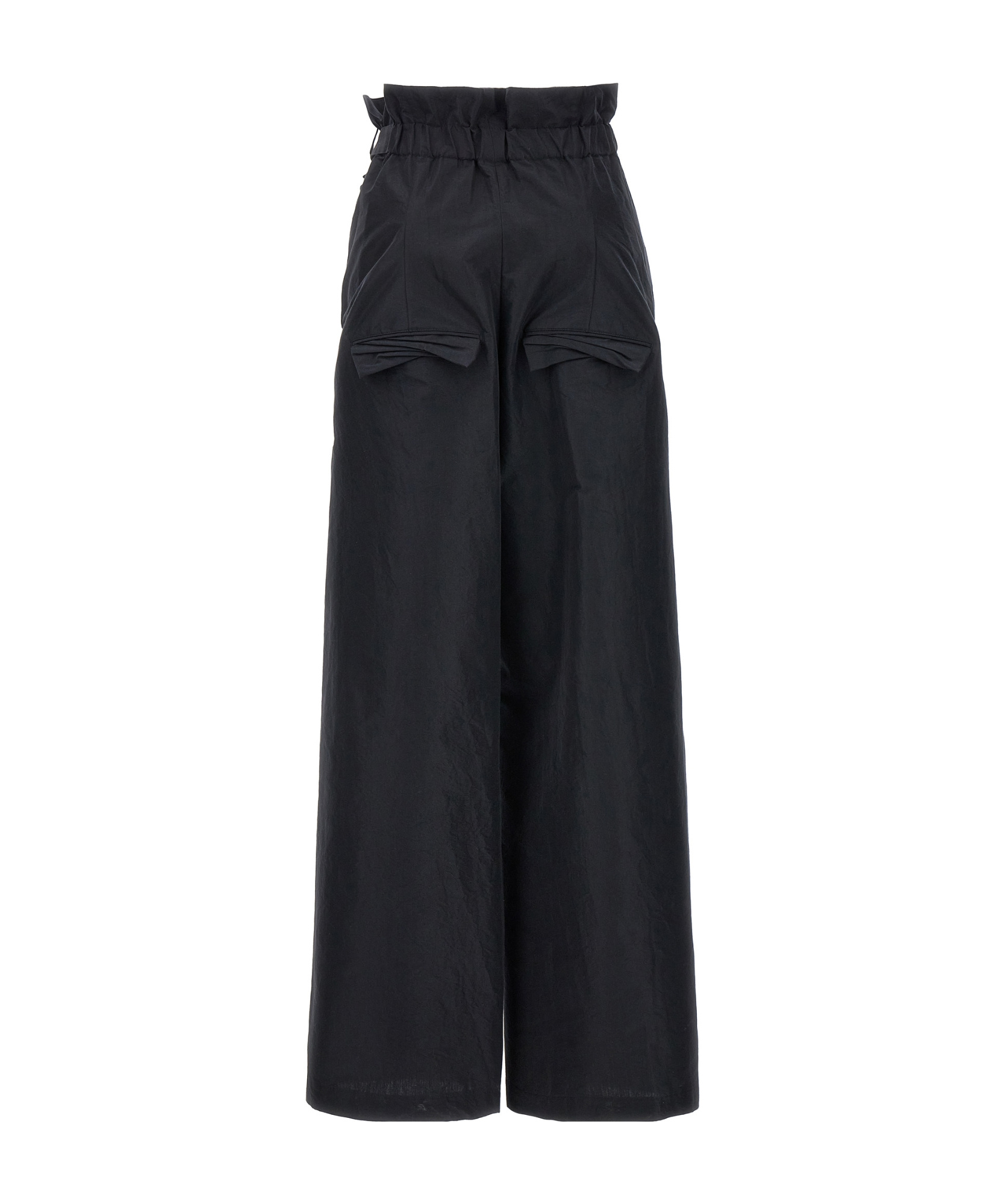 Shop Issey Miyake Enfold Elastic Waist Trousers In Black