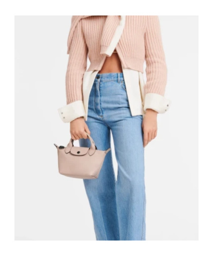 Longchamp Le Pliage Xtra Leather Bag With Shoulder Strap In Nude