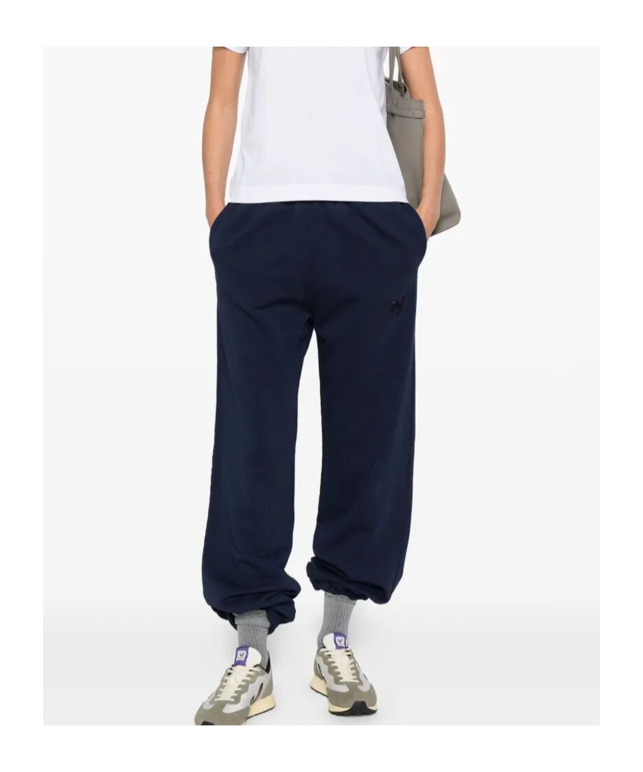 Pinko Logo-embroidered Cuffed Track Pants In Blue