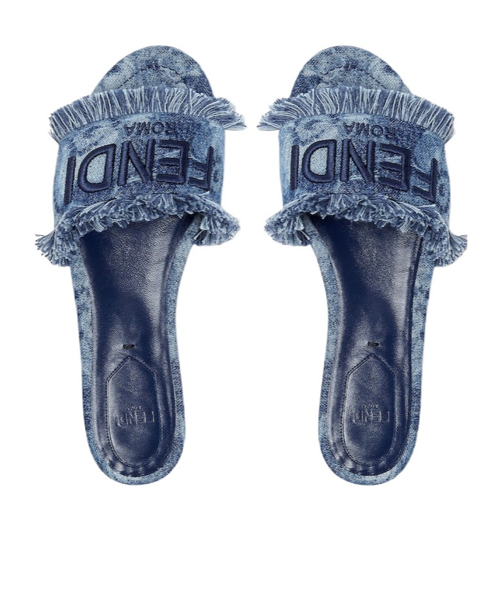 Fendi Sun Slides Frayed Edges