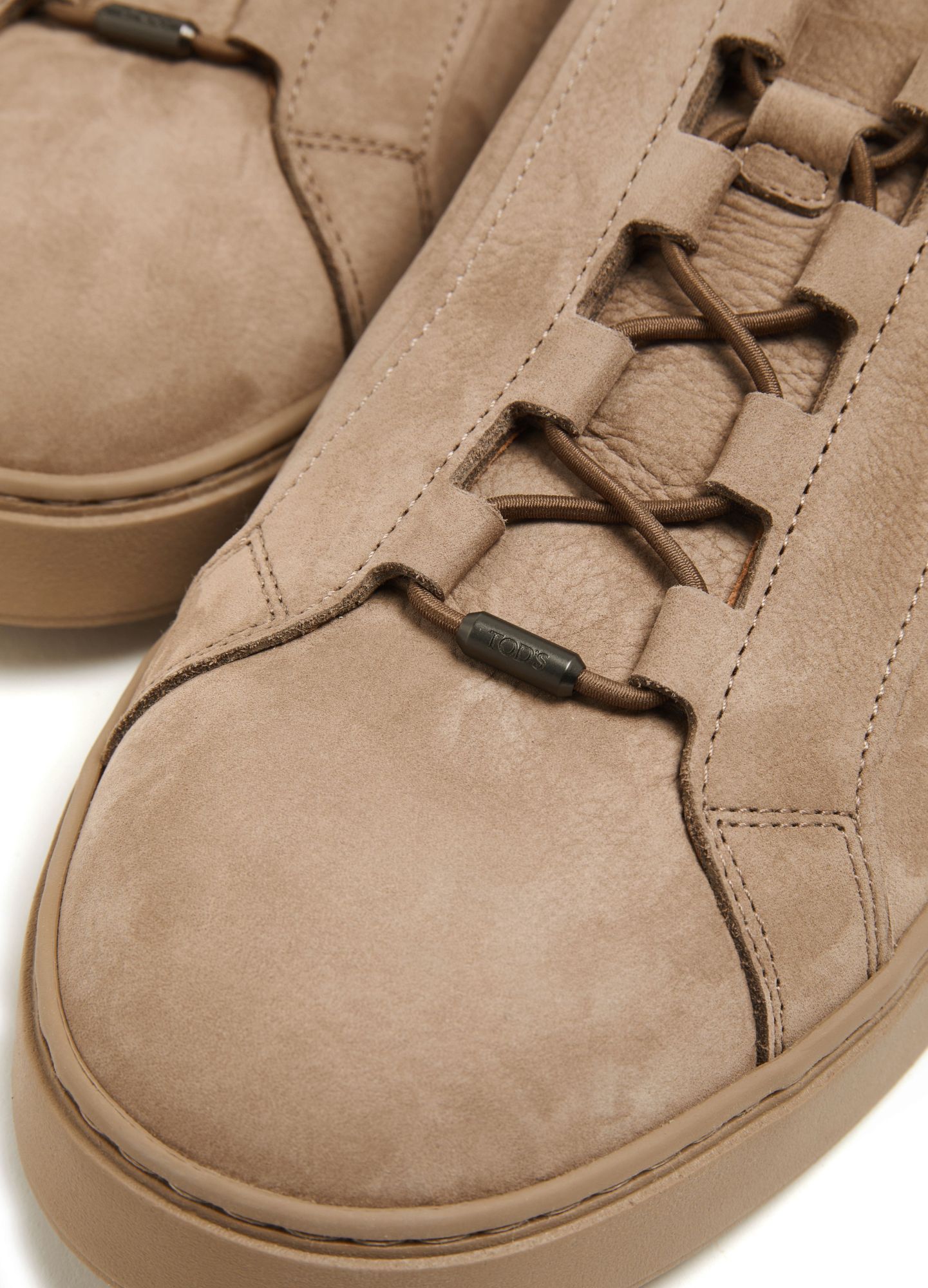 Tod's Elastic Nubuck Creta Sneakers In Brown