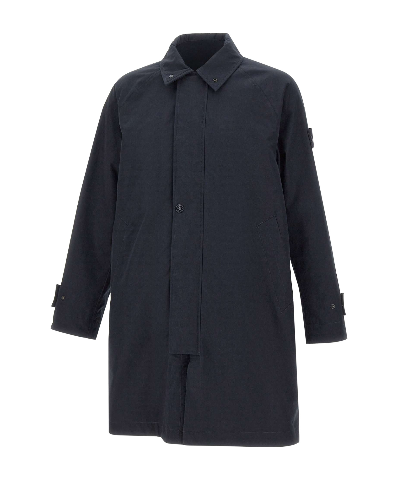 Stone Island Long-sleeved Casual Jacket In Blue