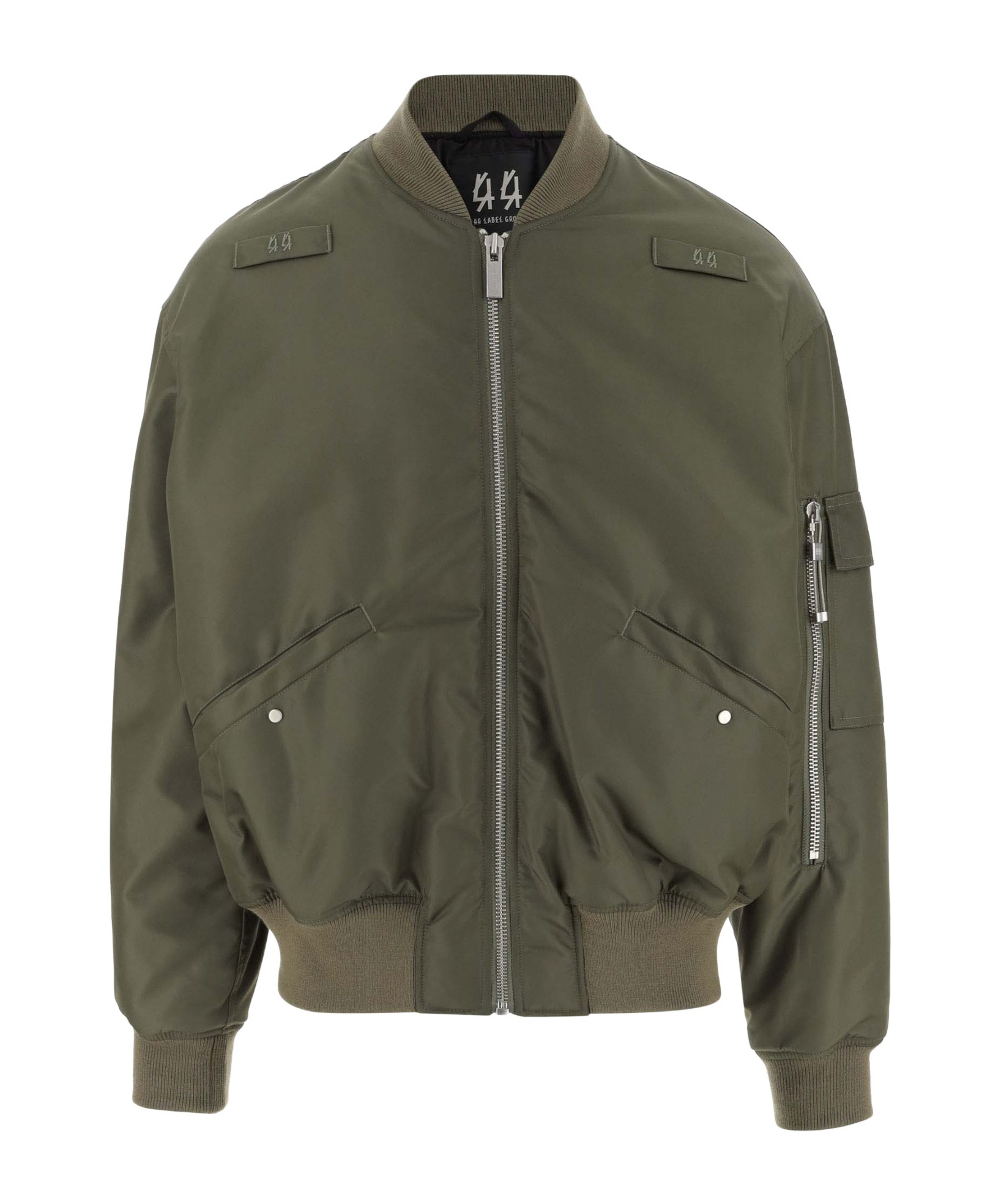 44 Label Group Nylon Bomber Jacket With Logo In Green