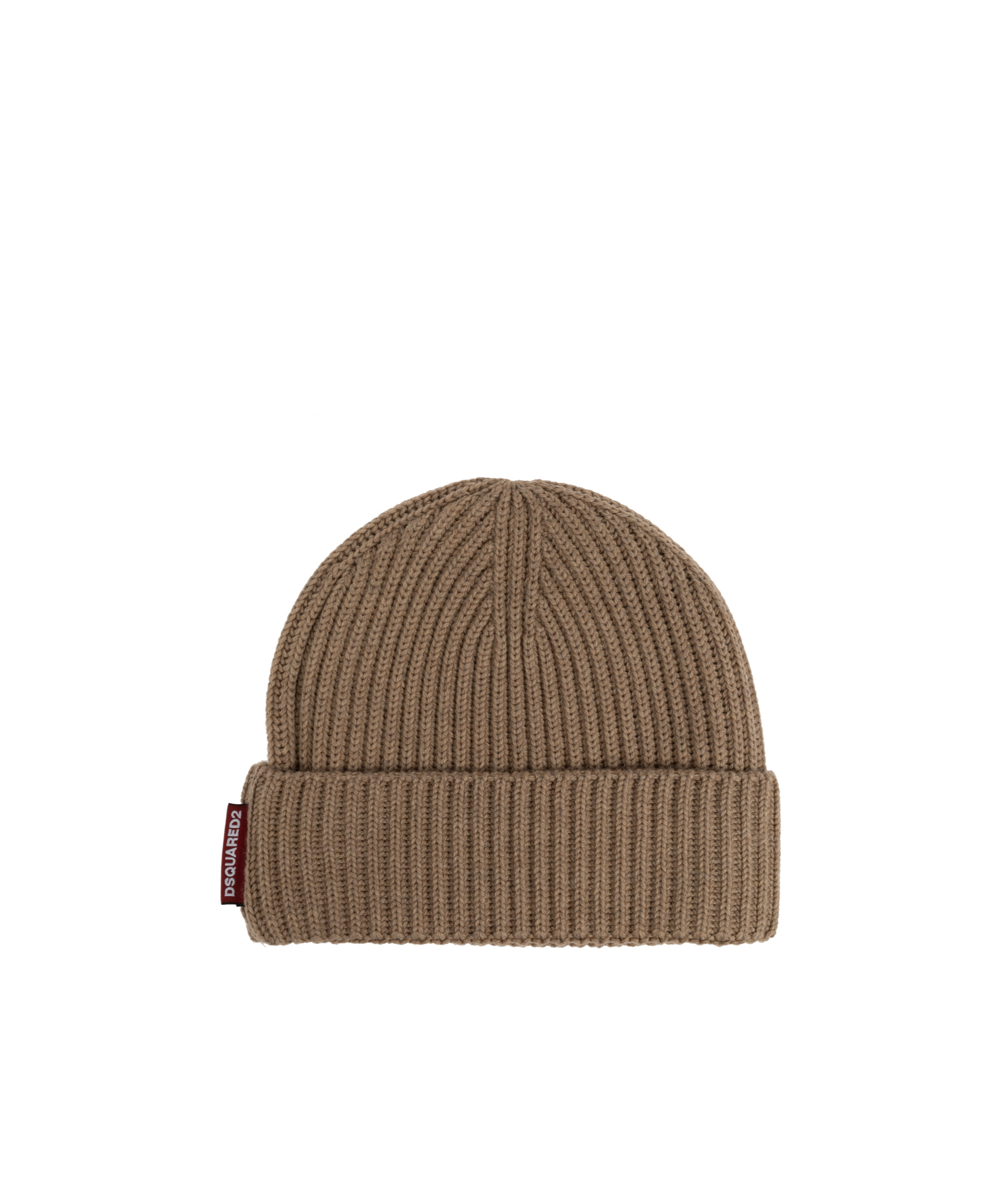 Dsquared2 Knitted Wool Beanie And Gloves Set In Brown