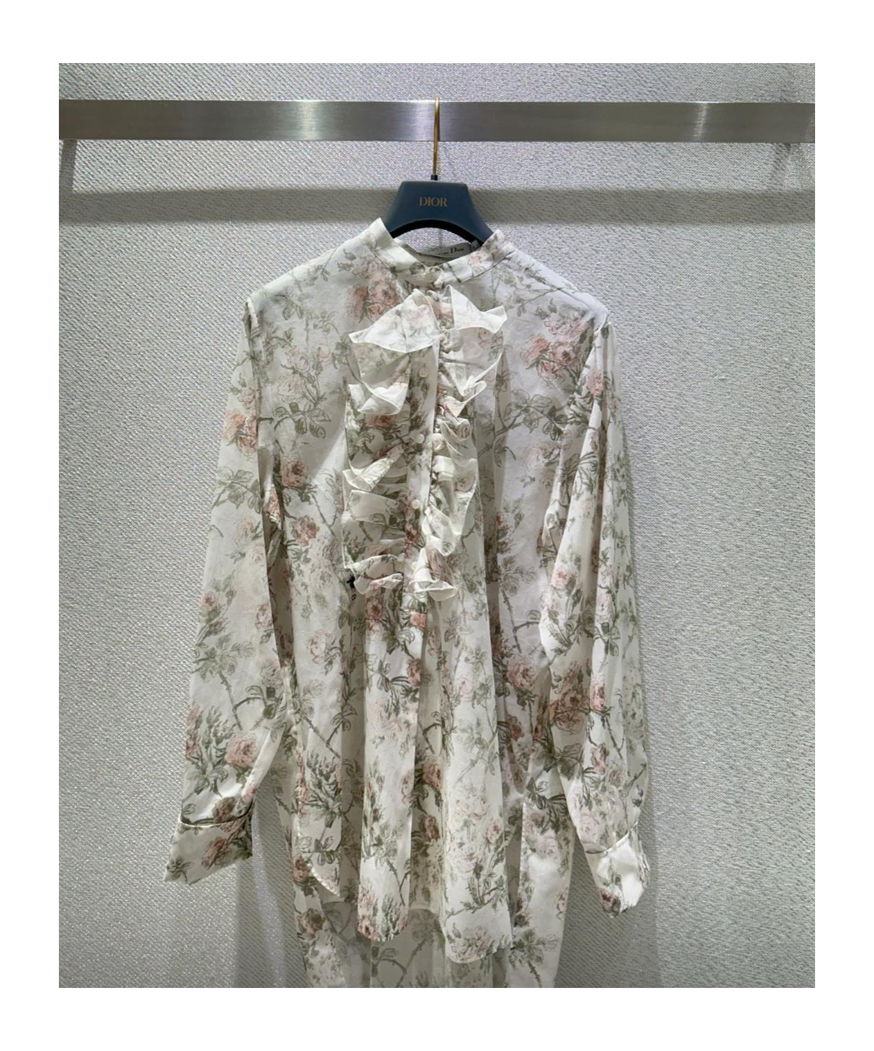Dior Long-sleeved Printed Shirt In Gray