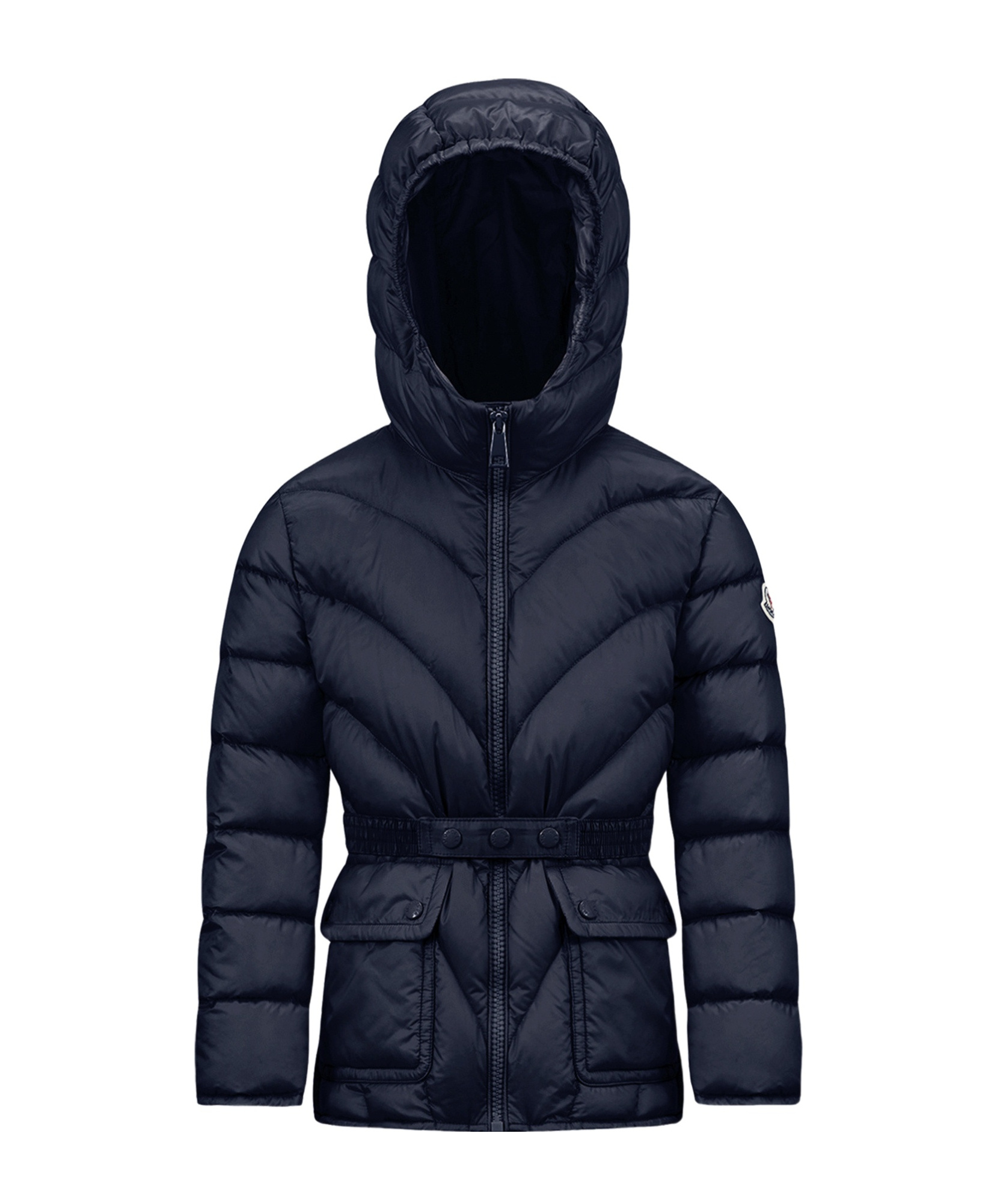 Moncler Hooded Down Jacket In Blue