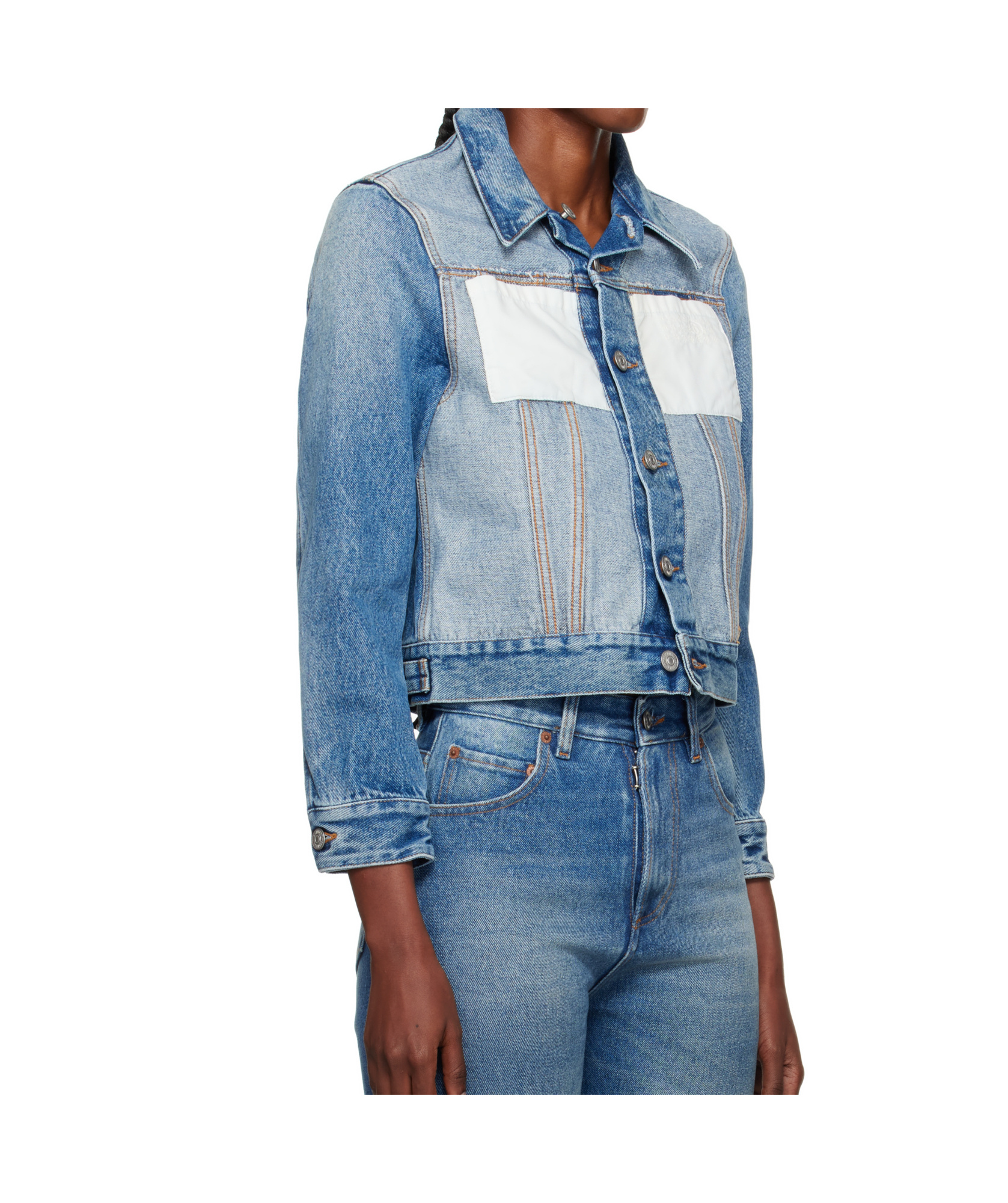 Mm6 Maison Margiela Casual Jacket With Long Sleeves And Contrast Panels In Multi