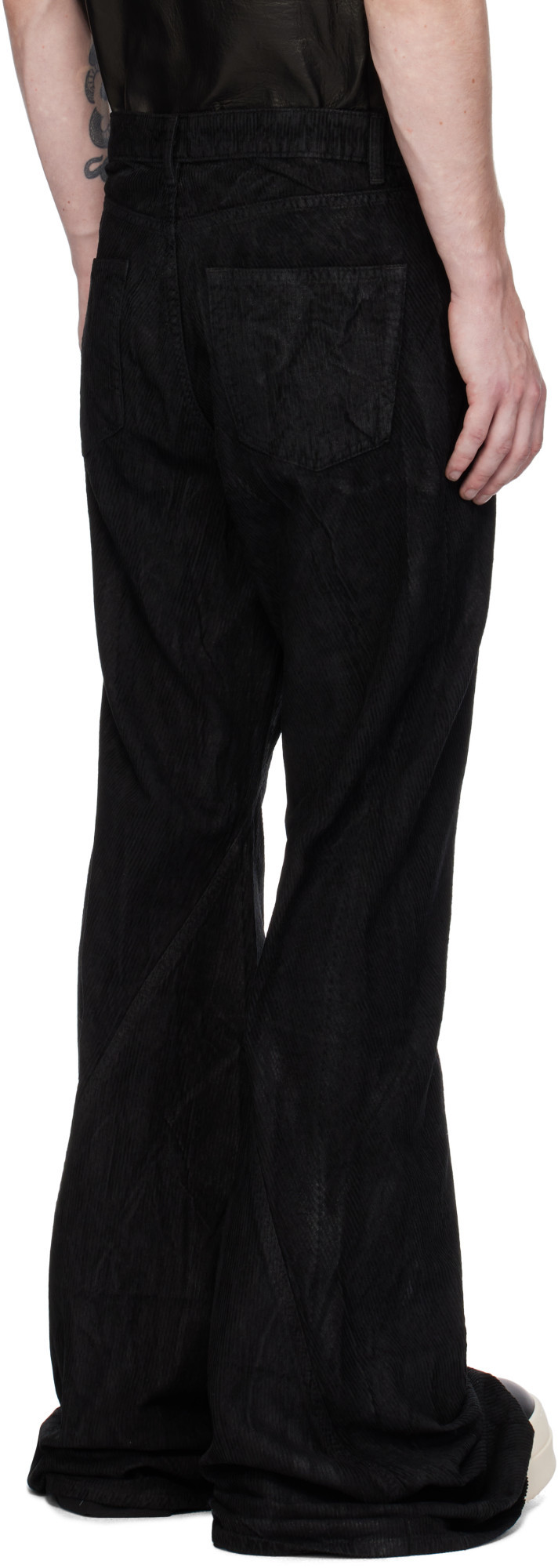 Rick Owens Drkshdw Black Porterville Bolan Bootcut Trousers In Black