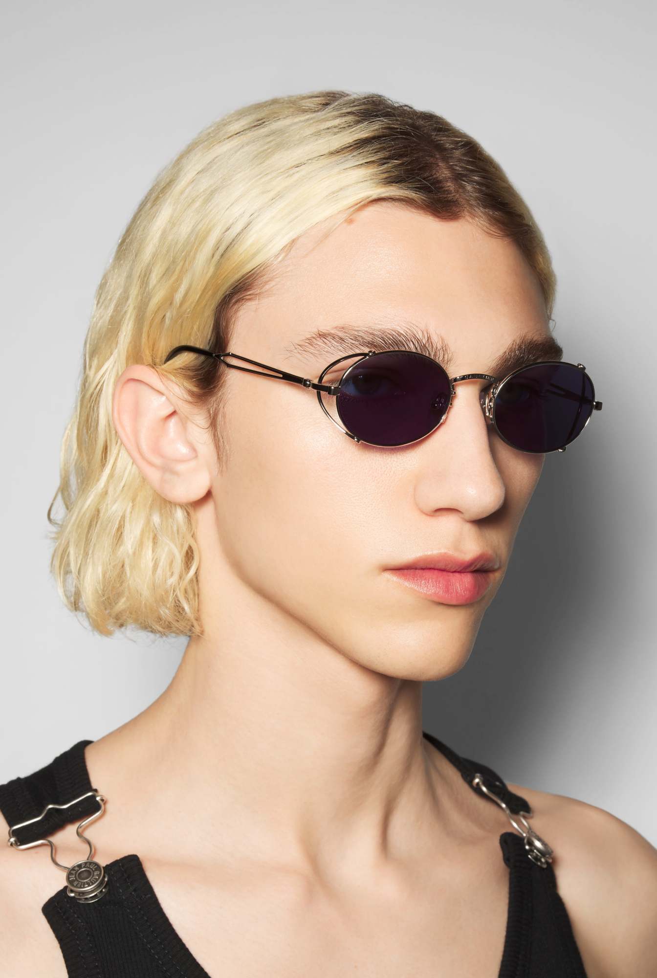 Jean Paul Gaultier The Silver 55-3175 Round-frame Sunglasses In Gray