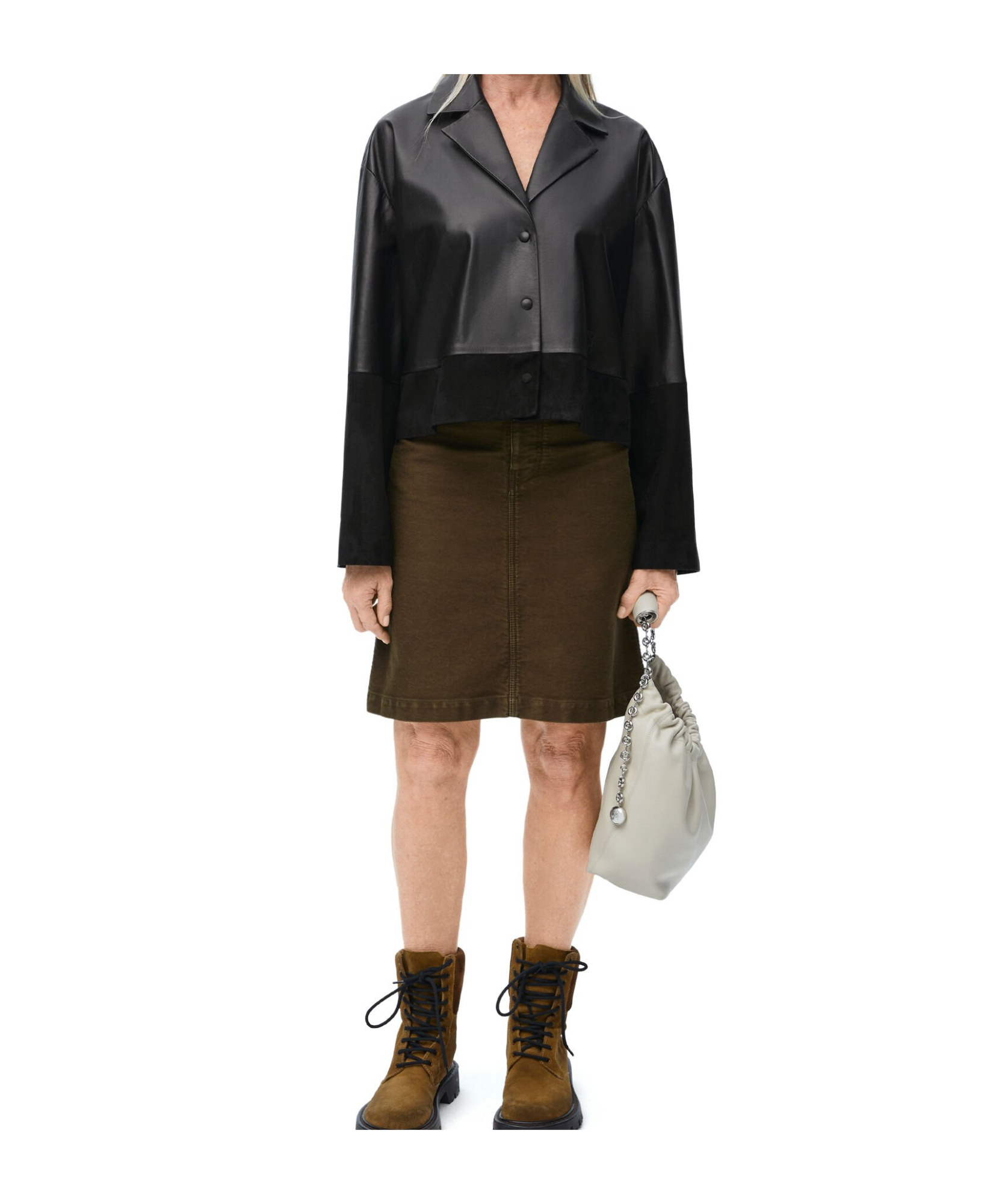 Loewe Anagram-debossed Leather Blazer In Black