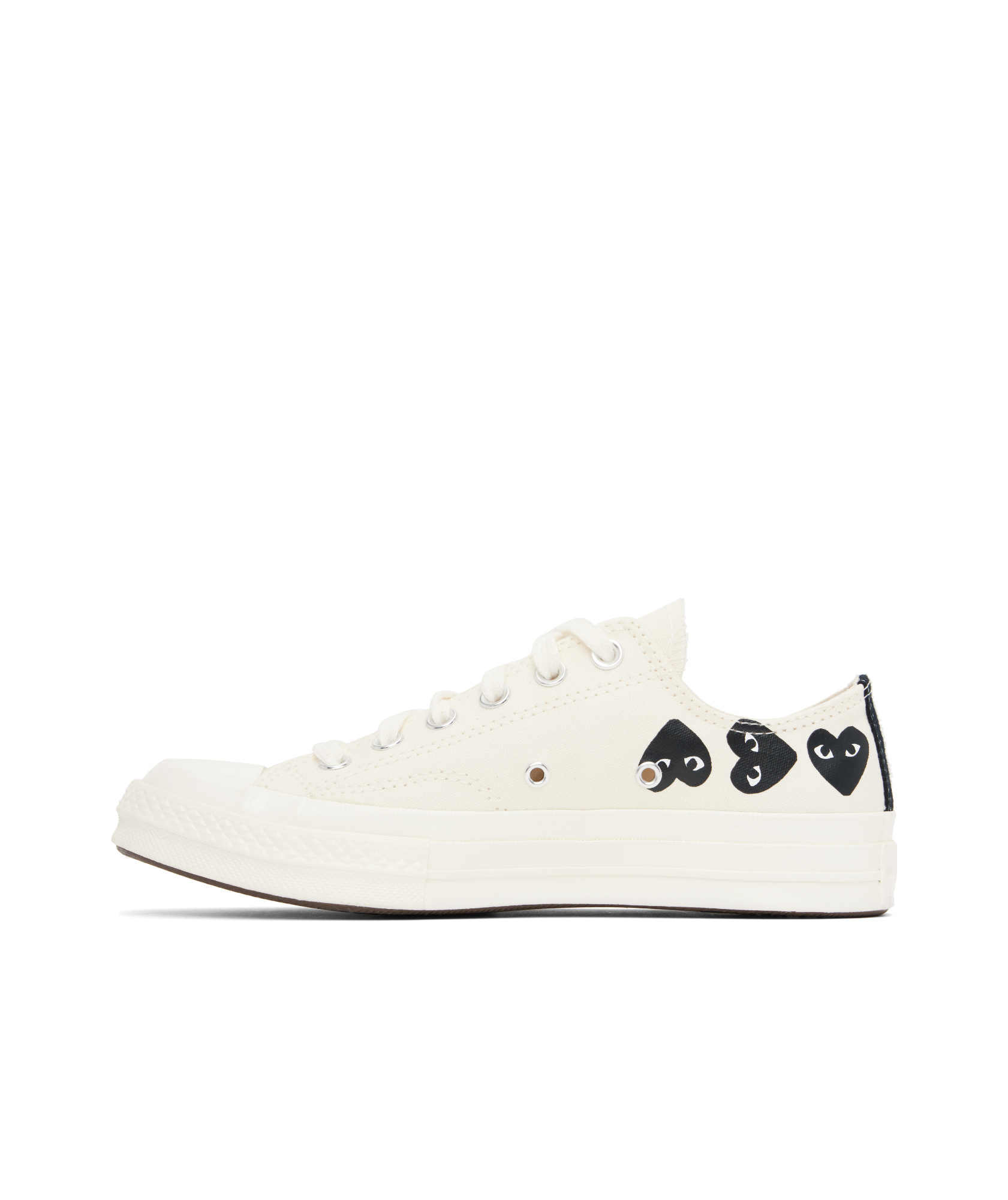 Comme Des Garçons Play Beige Converse Edition Chuck 70 Multi Heart Sneakers In White