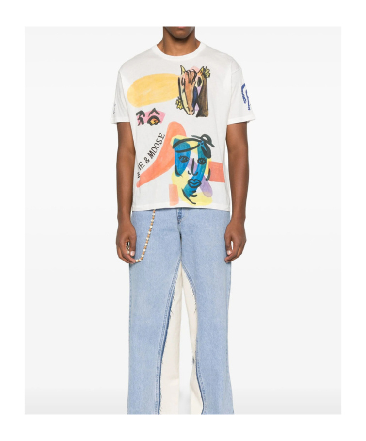 Bode Collage Printed Cotton-jersey T-shirt In White