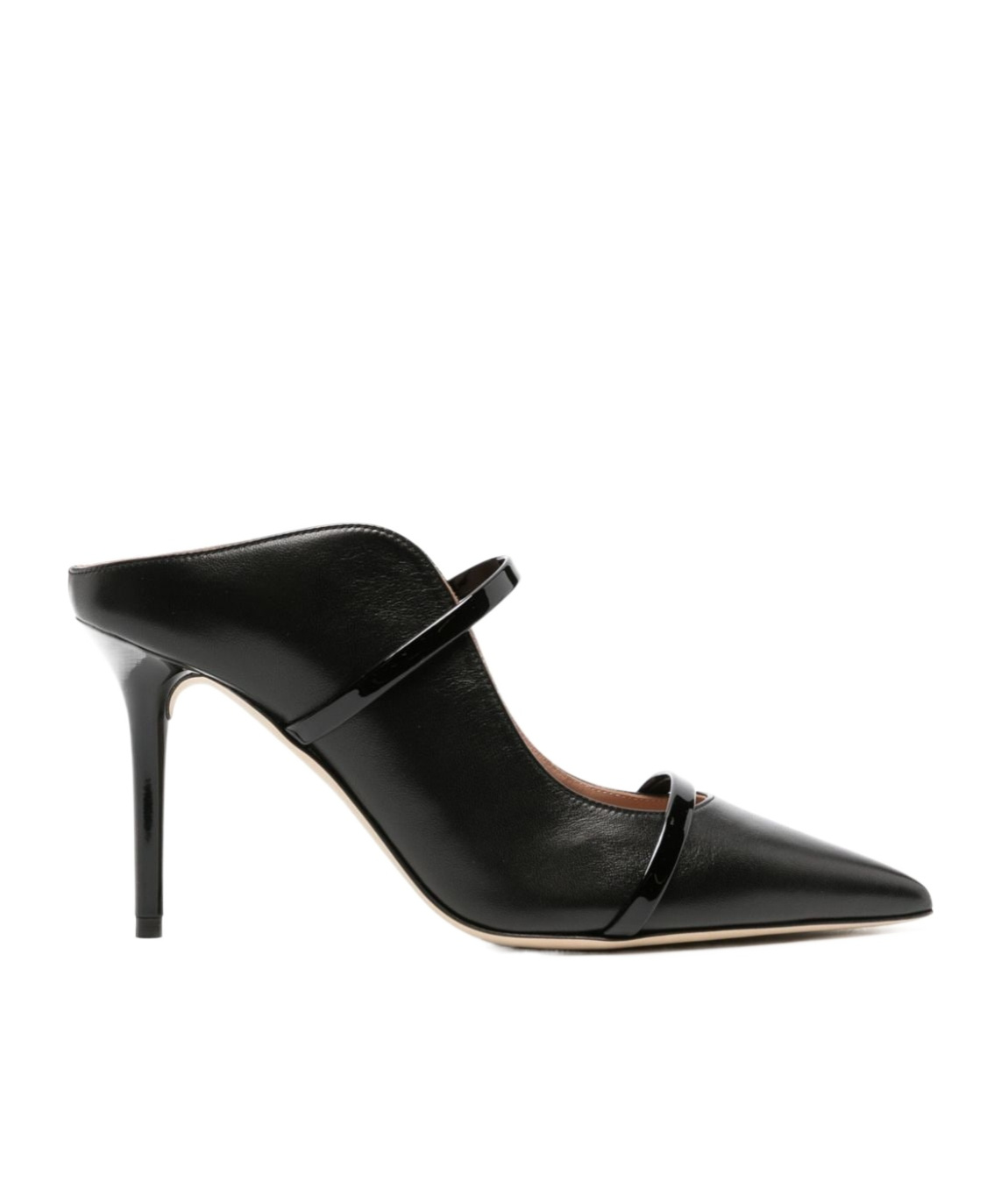 Malone Souliers Pointed Toe Mules With Glossy Strap Details In Animal Print