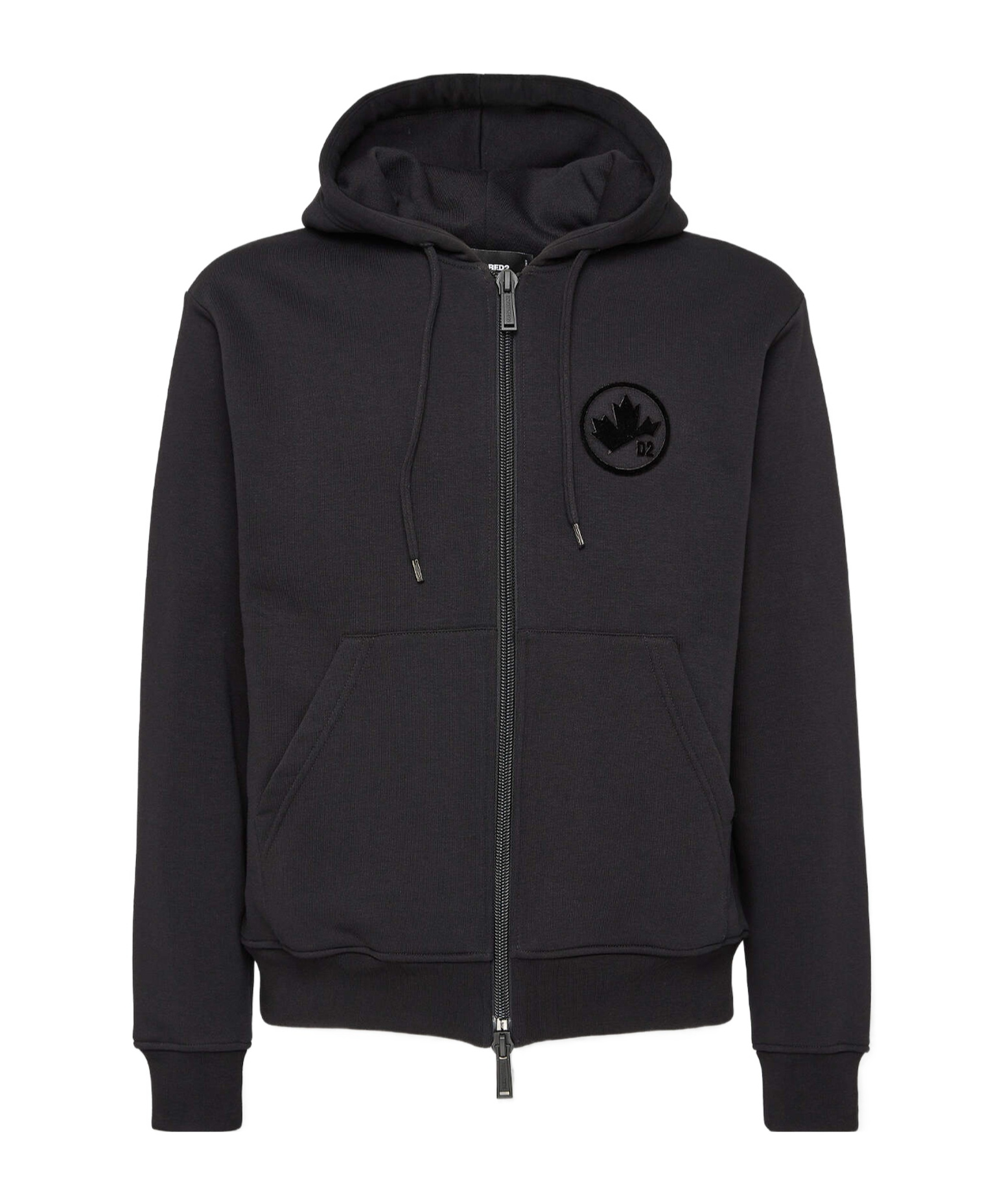 Dsquared2 Zip-up Cotton Hoodie In Black