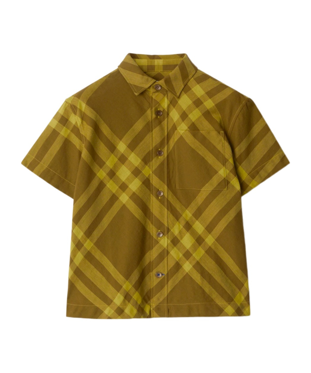 Burberry Kids' Checked Cotton Shirt In Green