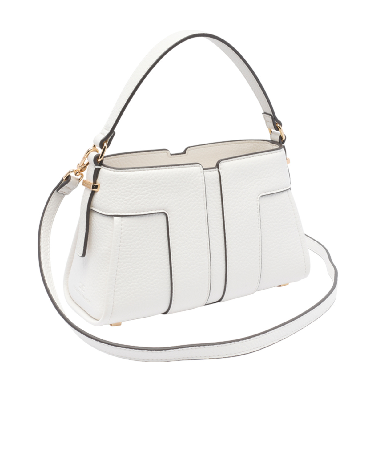 Shop Elisabetta Franchi Faux-leather Shoulder Bag In White