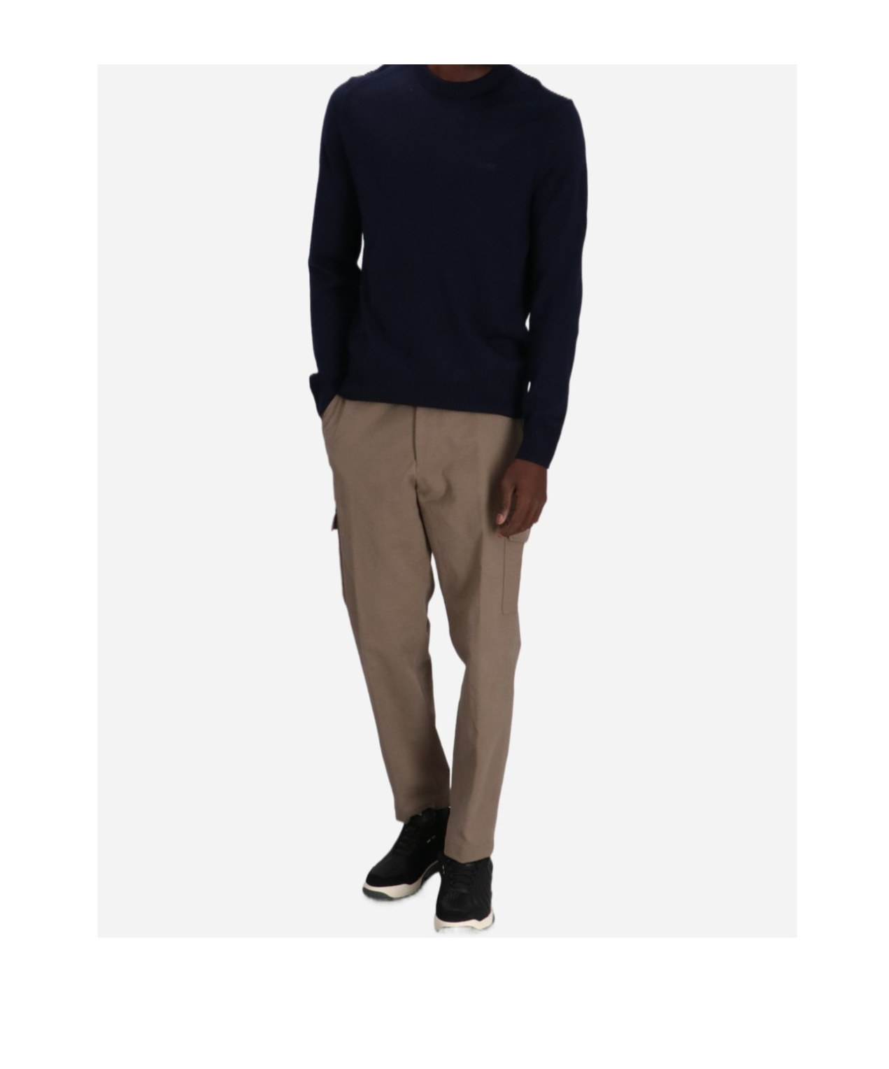 Hugo Boss Belt-loop Casual Pants In Brown