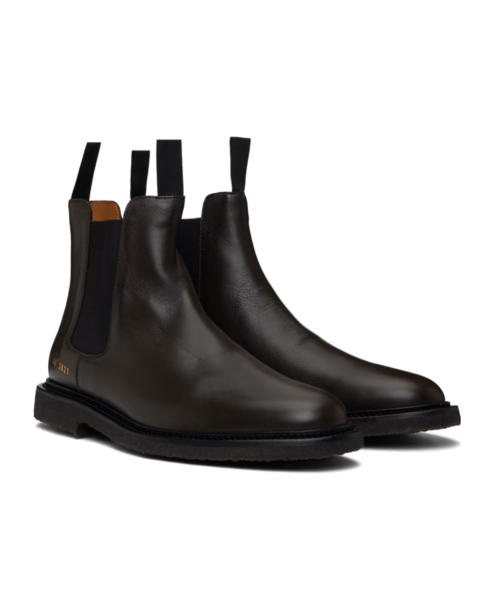 Common Projects Elastic Side Stitching Boots In Black