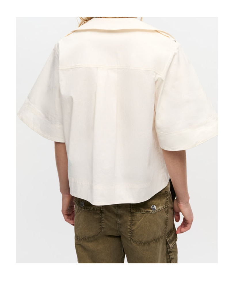 Ganni Off-white Stretch Cotton Blouse