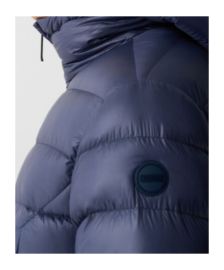 Colmar Originals Quilted Down Jacket With Fixed Hood In Blue