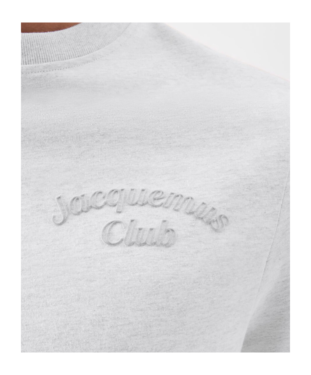 Jacquemus Grey Cotton T-shirt With Embroidered Logo In White