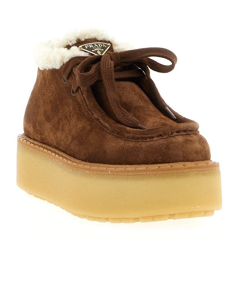 Prada Lace-up Casual In Brown