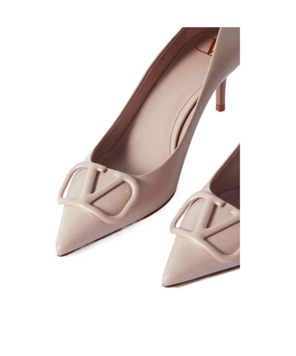 Valentino Vlogo Leather Pumps In Nude