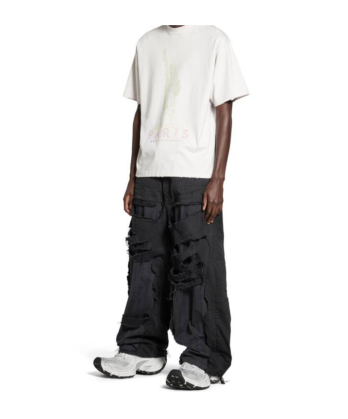 Balenciaga Paris Liberty Cotton T-shirt In White